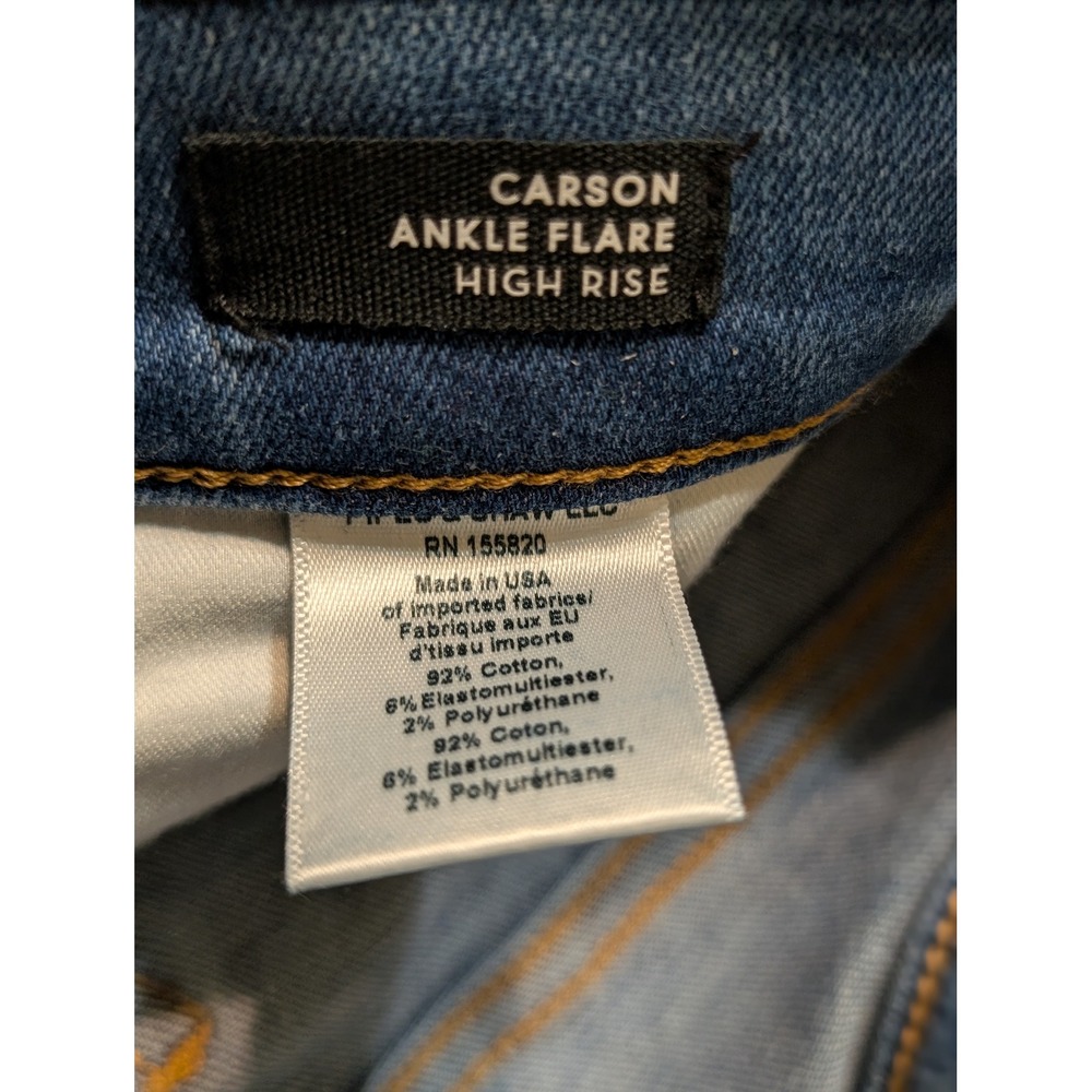 Veronica Beard Carson Ankle Flare High Rise Jeans Tide Down Blue Size 27 - Picture 8 of 8